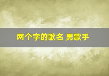 两个字的歌名 男歌手